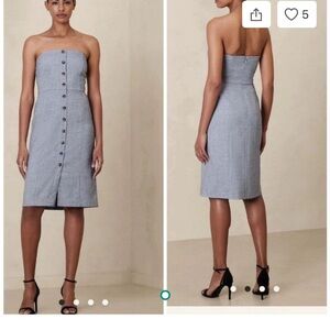 COTTON-LINEN KNEE-LENGTH DRESS